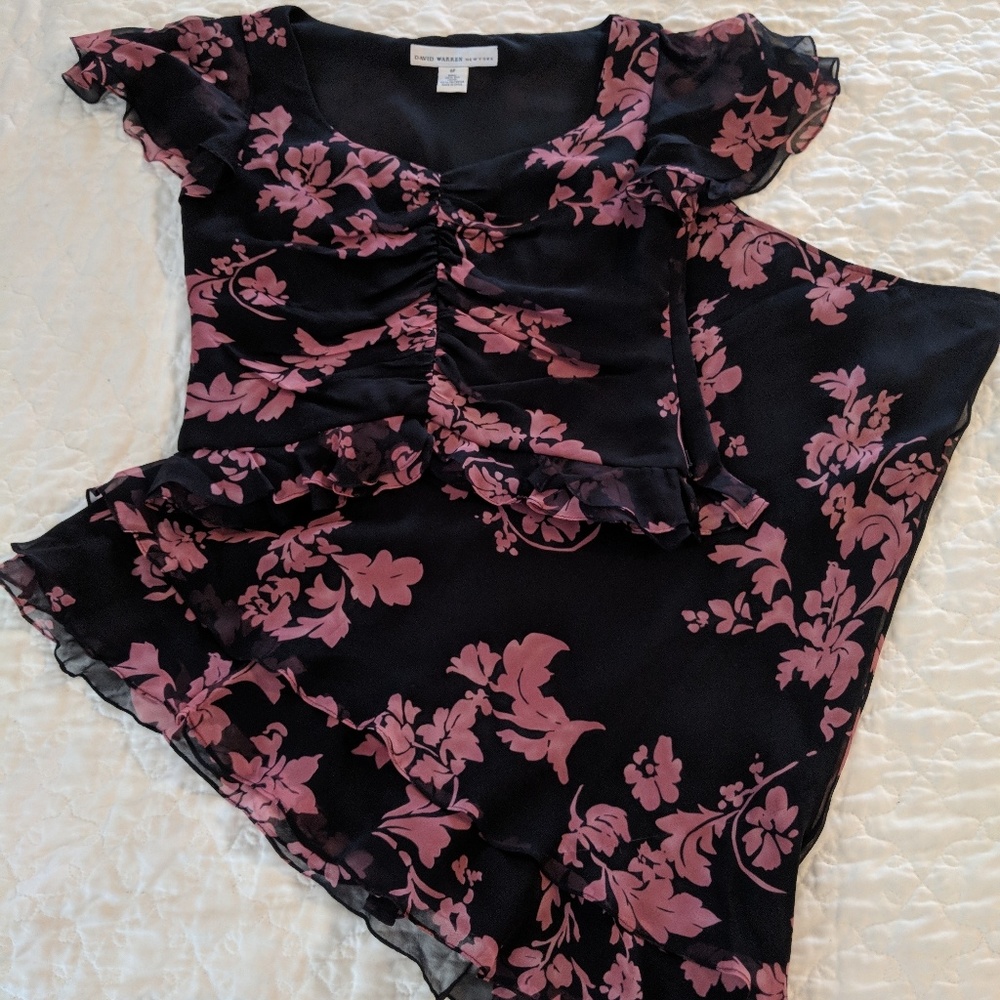 David Warren 2 pc skirt and top set black size 8 p